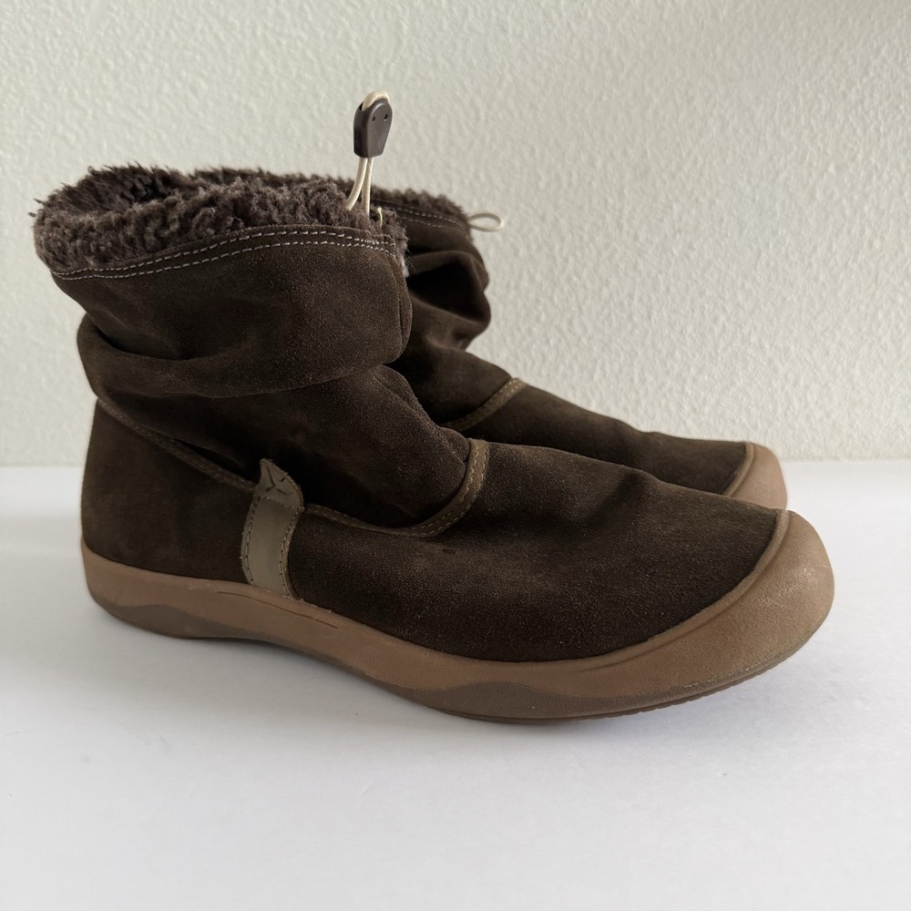 Eddie Bauer Hedy Pull On Suede Winter Boots Shoes Brown Womens Size 10M